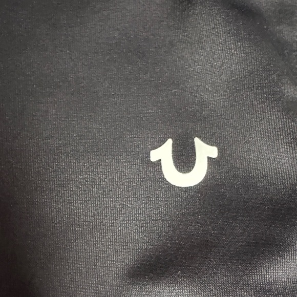 True Religion Black Shorts with Red and White Stripes - Picture 3 of 5